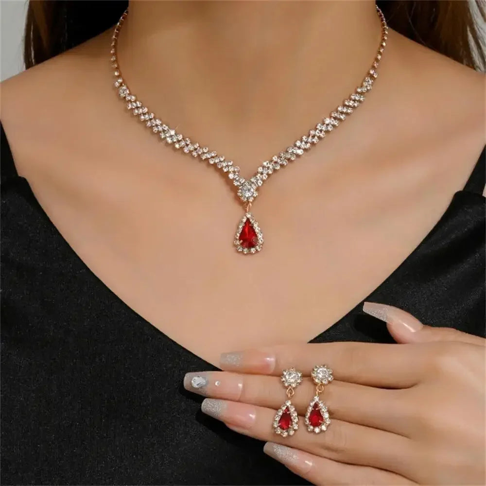Elegante juego de joyas de diamantes de imitación – Atemporal, brillante y perfecto para cualquier ocasión