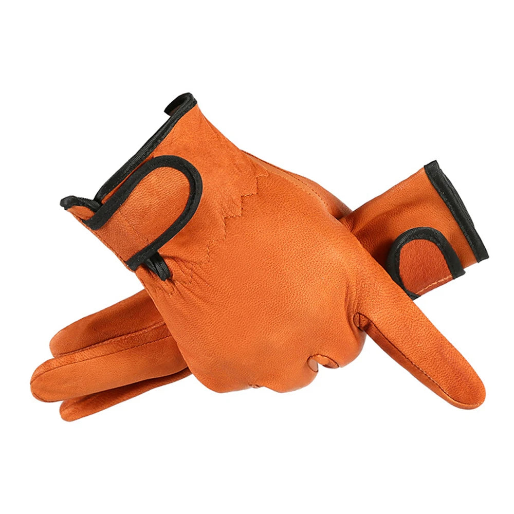 1 Pair Leather Work Gloves Soft Cowhide Gloves For Men/Women Gardening Pruning Driving Welding Security Protection Safety Glove