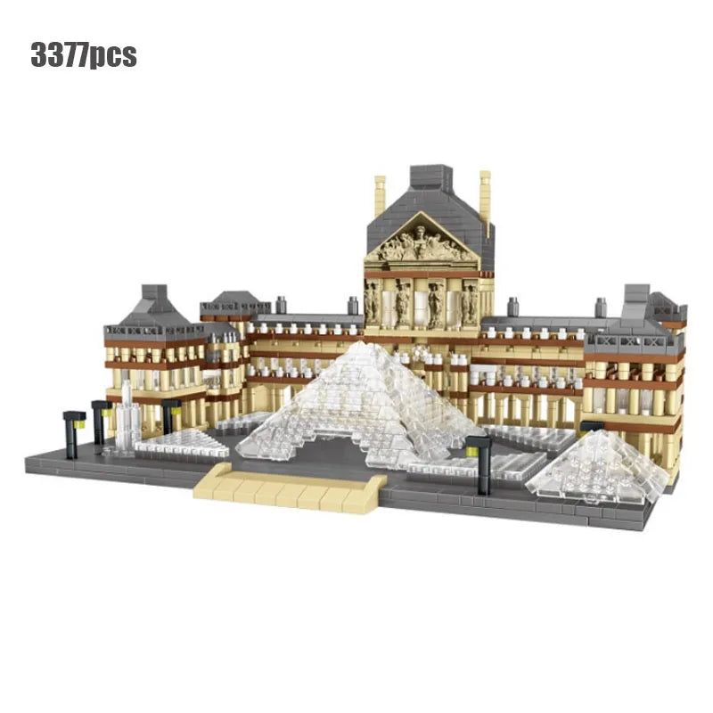 World Famous Architecture Diamond Building Blocks Toy Taj Mahal Vassili Church London Bridge Micro Size Bricks Construction Toys