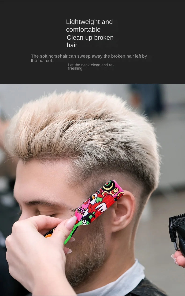 New Professional Barber Hair Cleaning Brush Men Horse Hair Bristle Beard Brush Hairdressing Neck Duster Broken Hair Remove Tools