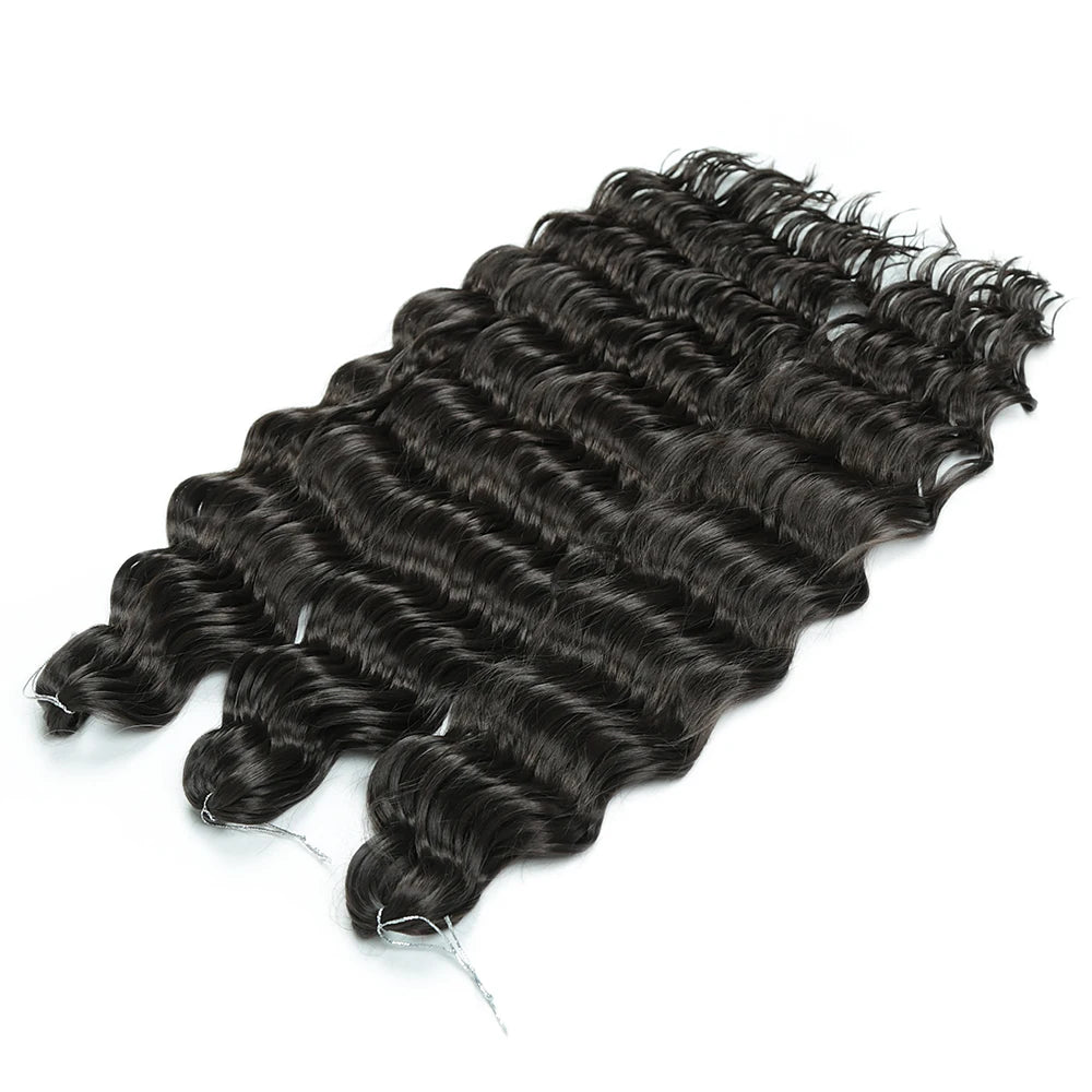 ALIBABY 24Inch Synthetic Loose Deep Wave Braiding Hair Extension Water Wave Crochet Braid Hair for Braids Ombre Blonde Fake Hair