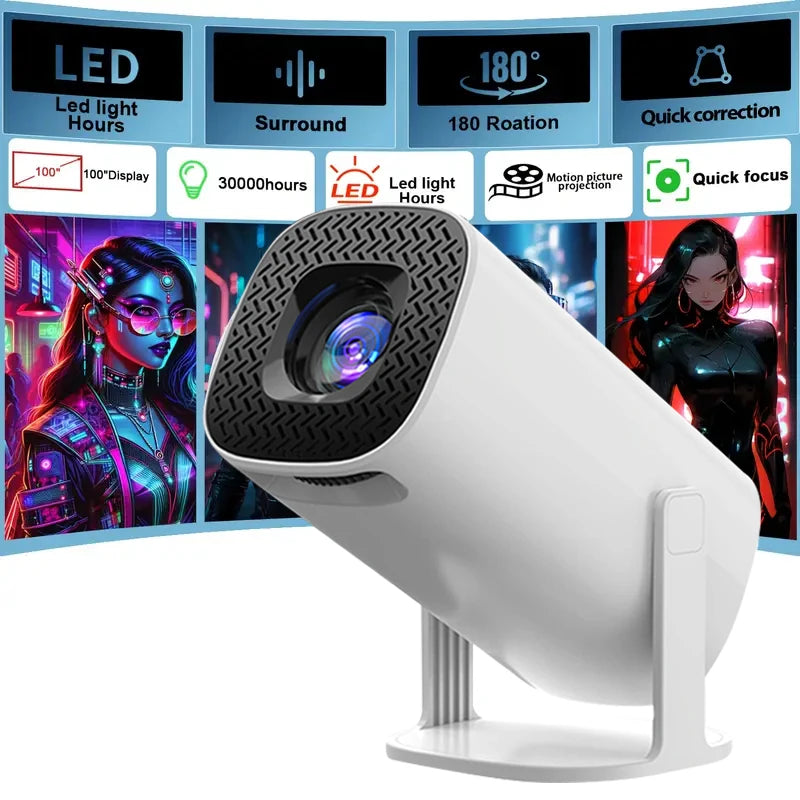 P30pro Projector Android11 H713 300ansi Wi Fi6 Native 1280*720P BT5.4 HD Home Theater Outdoor Travel Projector
