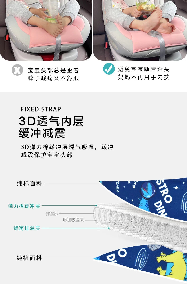 Baby Essentials Head Fixation Belt Carseat Head Support for Kids on Car Seat Pushcart Fixation Belt Adjustable Sleep Positioner