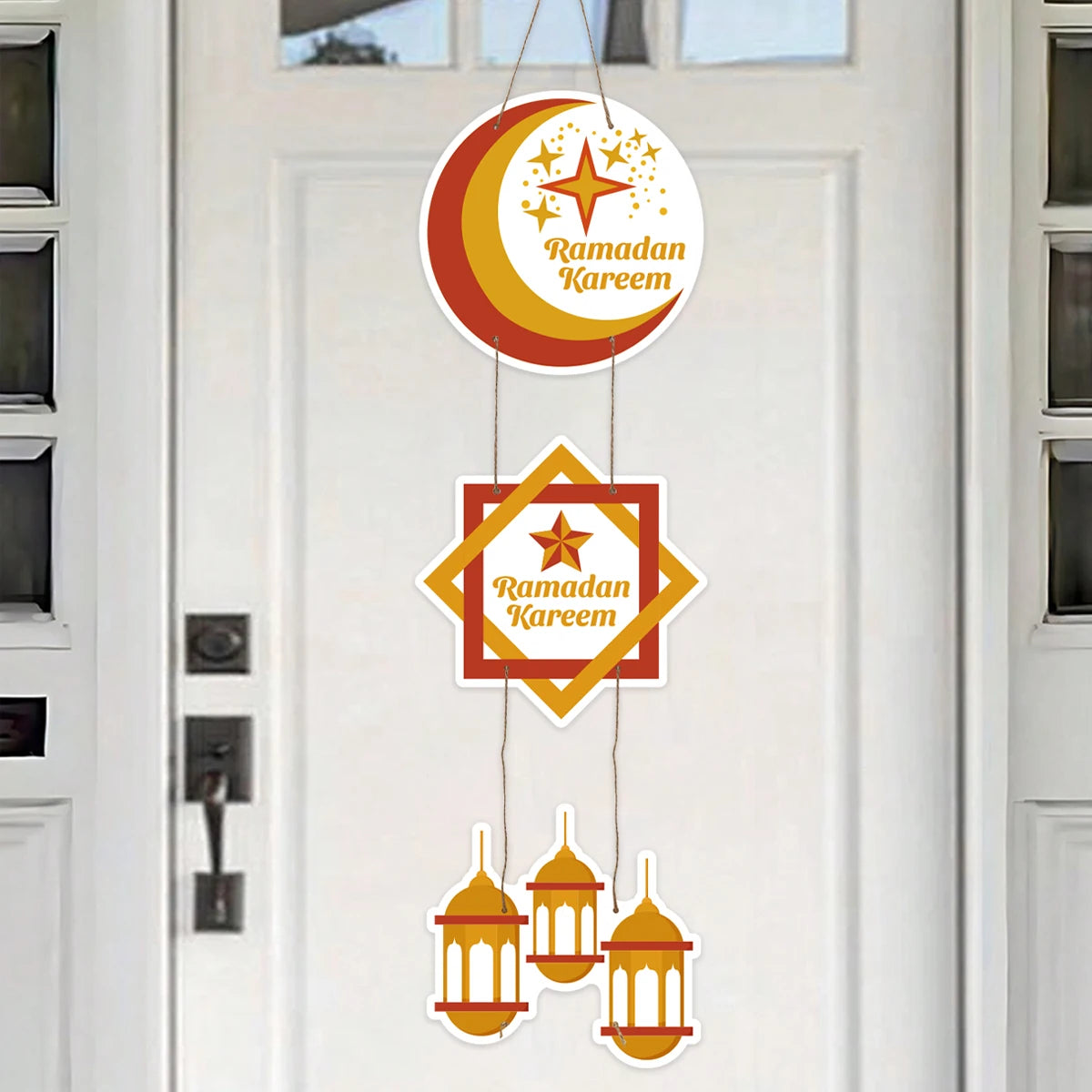 EID Mubarak Decorations Door Hanging Ramadan Decor for Home Door Hanging Ramadan Kareem Islamic Muslim Party Eid Al Adha