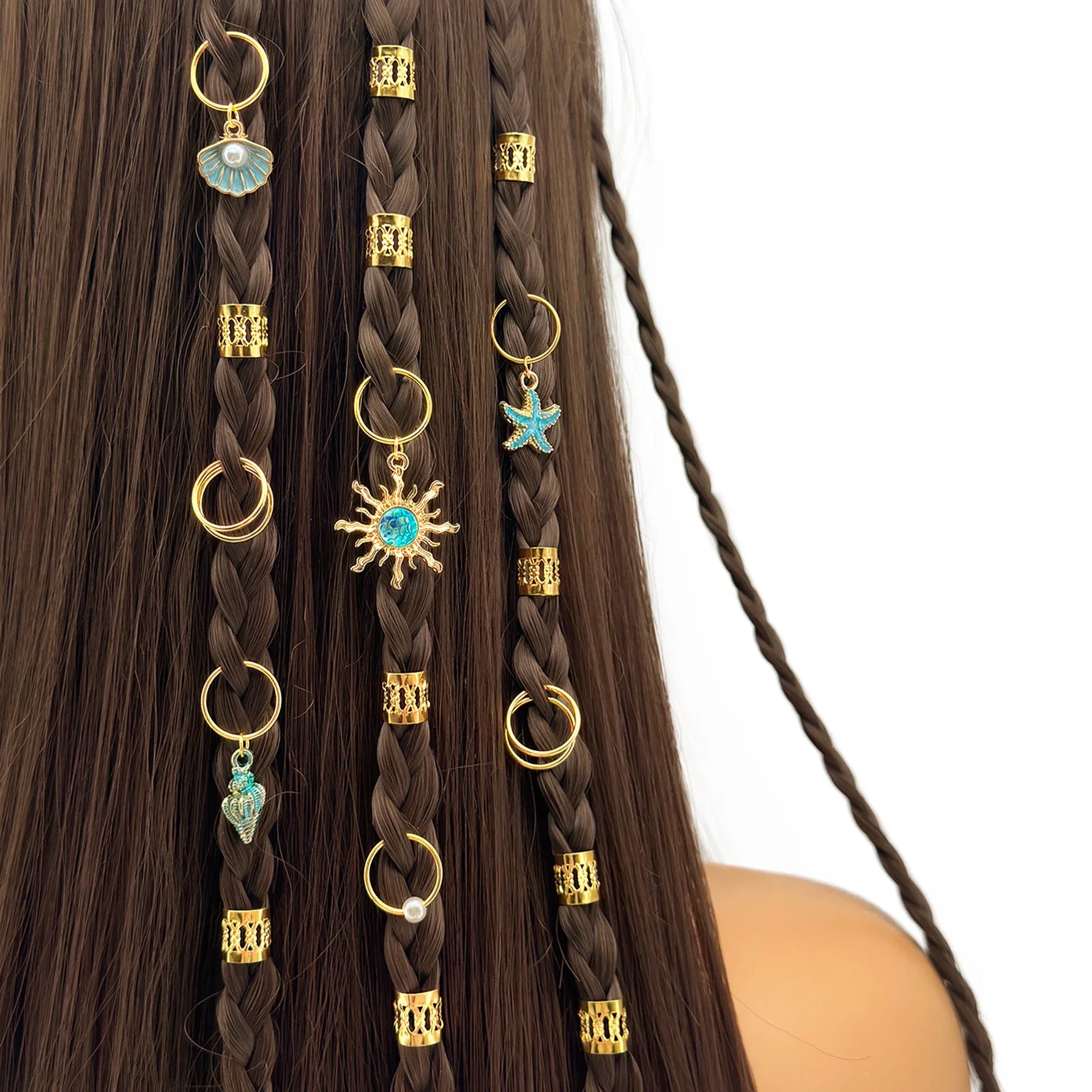 45 piezas de accesorios para el cabello con elementos marinos barrocos para rastas, joyas para el cabello de verano para bailes y fiestas, festival de música