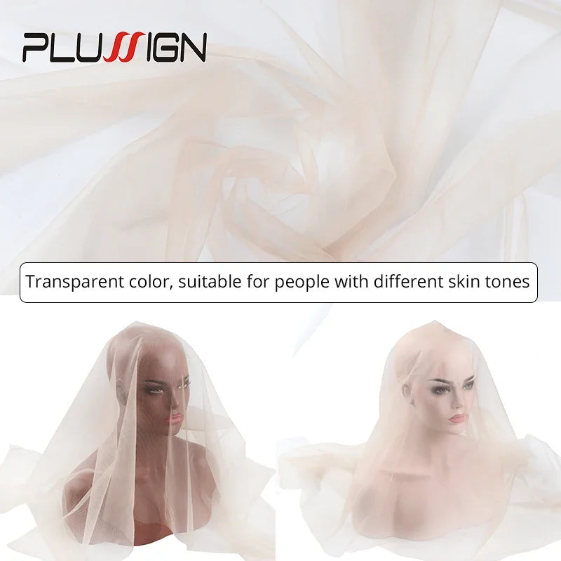 Plussign 1/4 Yard Red de Tejido para el Pelo Material de Encaje Suizo Superior Cimiento Base de Toupee para Cierre Frontal Red para Hacer Pelucas