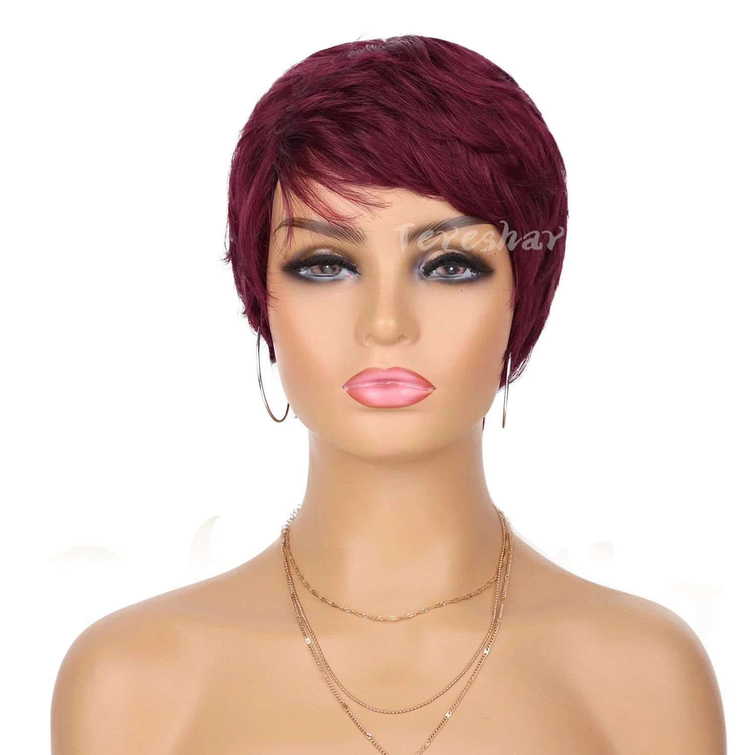 Synthetic Short Pixie Cut Wigs for Black Women Pixie Cut Wavy Wigs Layered Wigs Short Cut Natural Wavy Wigs for Daily Party Use