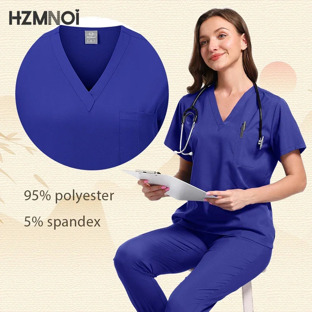 Workwear Nurse Uniform Tops+Straight Pants Medical Nursing Uniform Women Men Pet Shop Beauty Work Suit Doctor Surgery Scrubs Set