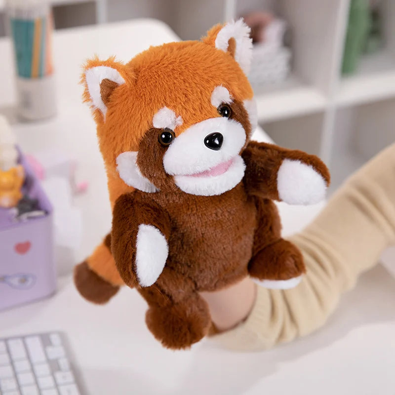 Stuffed Plush Animals Toys Hand Finger Story Puppet Kawaii Dolls Educational Baby Toys Duck Lamb Cow Dog Horse Children Gift