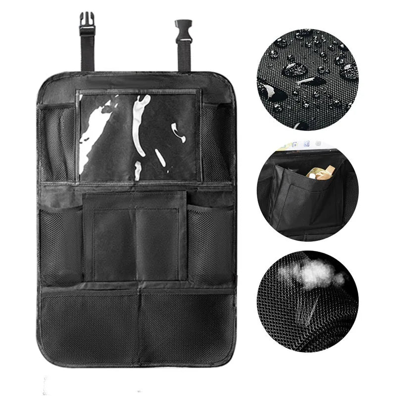 1 ud. Bolsa de almacenamiento para el respaldo del asiento del automóvil Protector de asiento de automóvil Cubierta organizadora universal para el asiento trasero del automóvil con bolsillos de almacenamiento