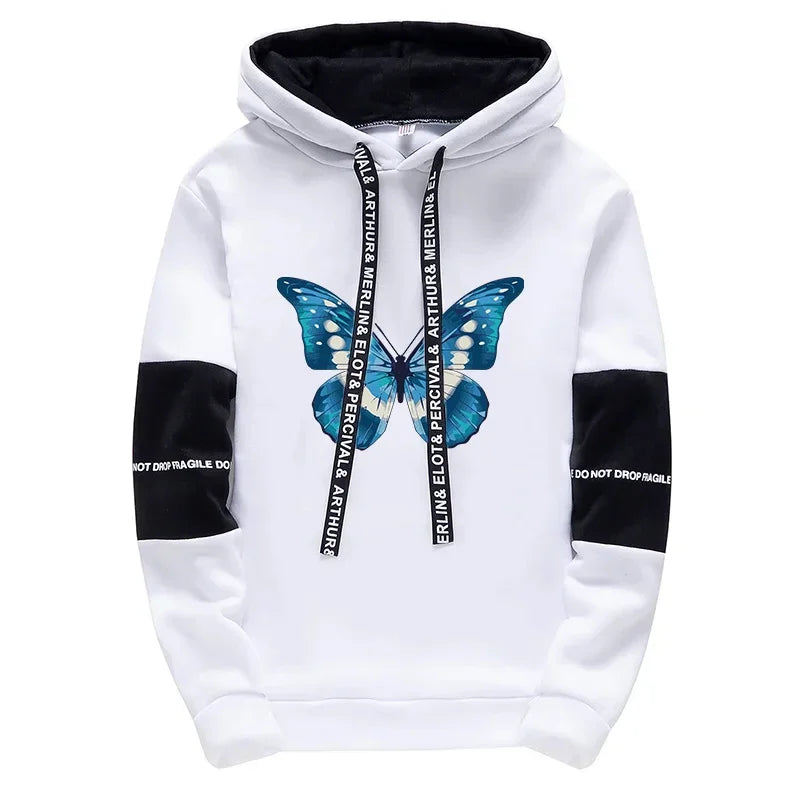 Mens Hoodies Fashion Print Casual Sweatshirt Sweatpants Daily Comfort Black White Men Clothing Hot Sales Office Home Tops Pants