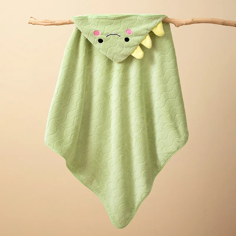 Toalla de baño para bebé, toalla de baño para recién nacidos, niños y niñas, manta con capucha de forro polar coral con diseño de dibujos animados, ropa de cama para recién nacidos
