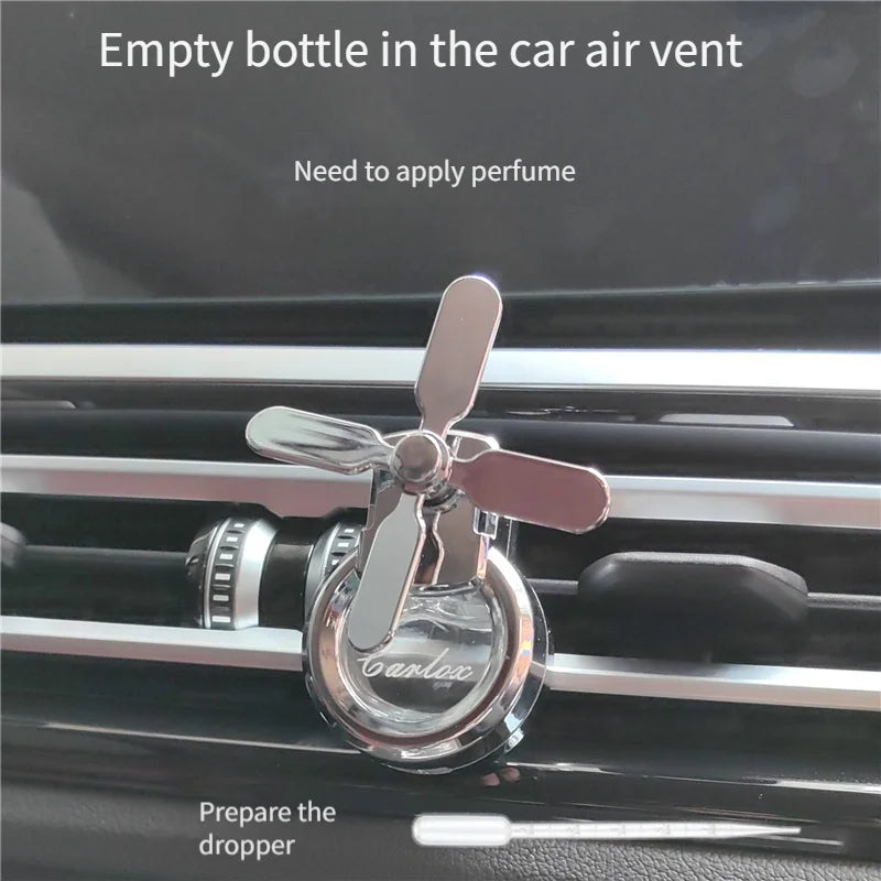 Car Perfume Empty Bottle Mini Self-Installed Air-Conditioning Outlet Four-Leaf Windmill Rotating Car Aromatherapy High-End Fragrance Volatile Diffuser Container Fragrance Diffuser Car Applicable