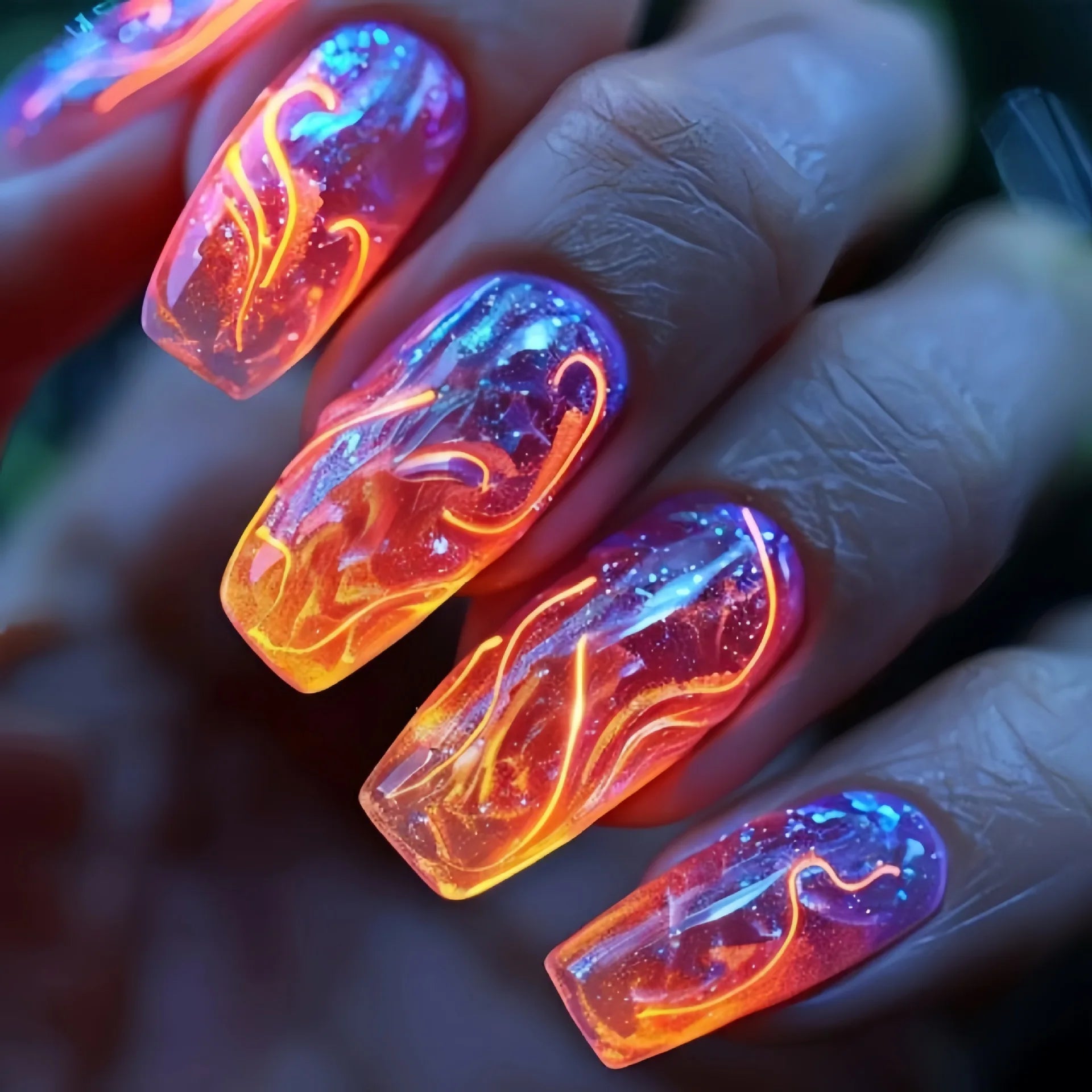 Dragon Gradient Stiletto Press-On Negler (24 stk)