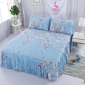 Korean Style Bedspread & Coverlet with Breathable Bed Skirt, Anti-Fade & No Shrinkage Simmons Protective Cover