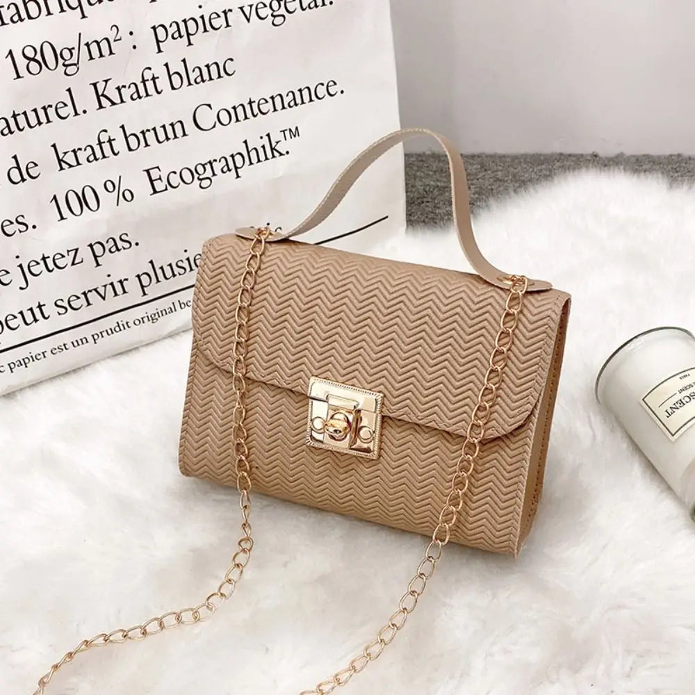 Bolso de hombro minimalista de piel sintética con cadena, bolso de mano de gran capacidad para axila, bolso de hombro individual, bolsos tipo tote, bolso bandolera para mujer