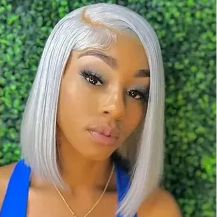 Silver Grey 13x6 Lace Bob