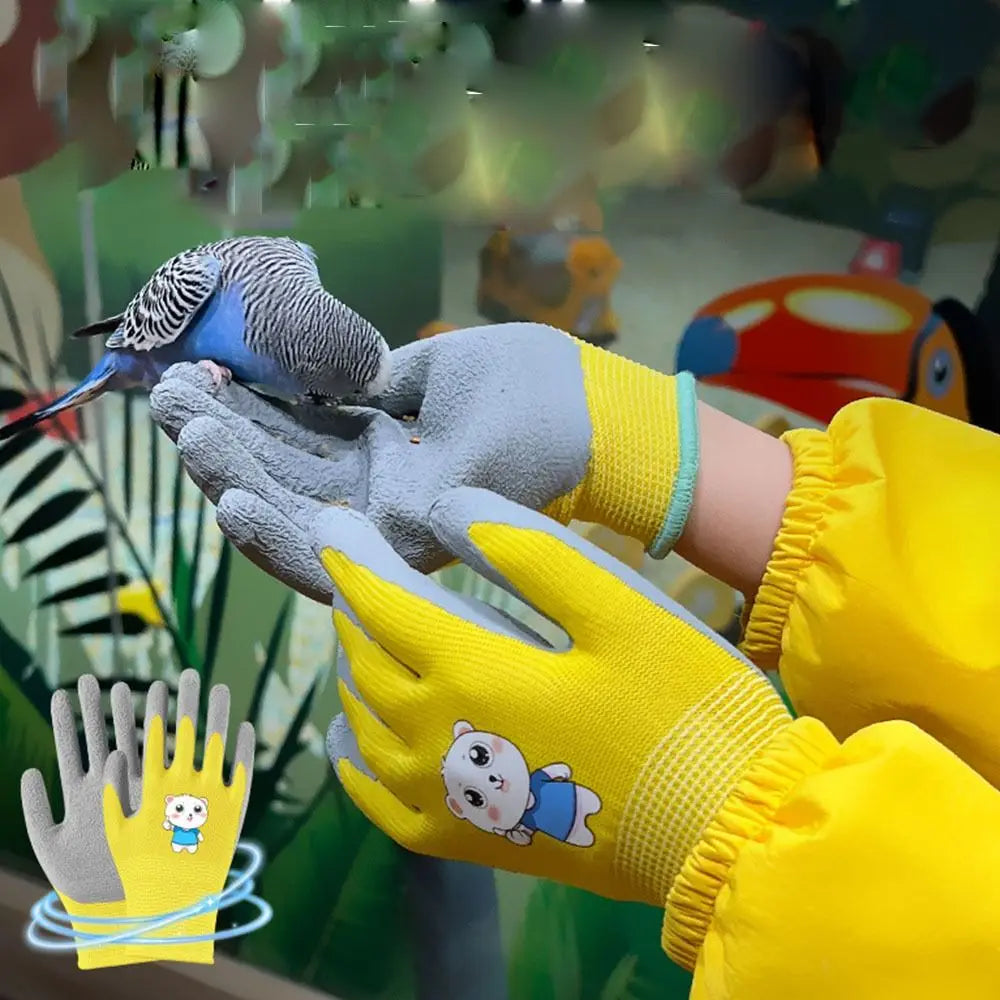 Waterproof Kid Gardening Gloves Breathable Safety Garden Work Gloves Non-Slip Animal Pattern Children Protective Glove Yard