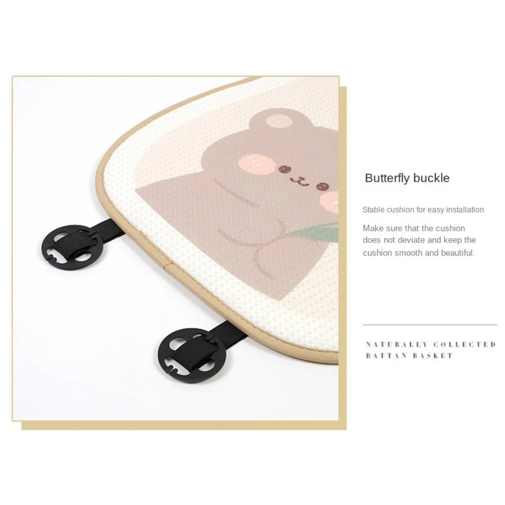 Bear Cartoon Bear Car Seat Cushion Protector Mat Breathable Summer Breathable Seat Pad Honeycomb Dust Proof Car Ice Silk Cushion