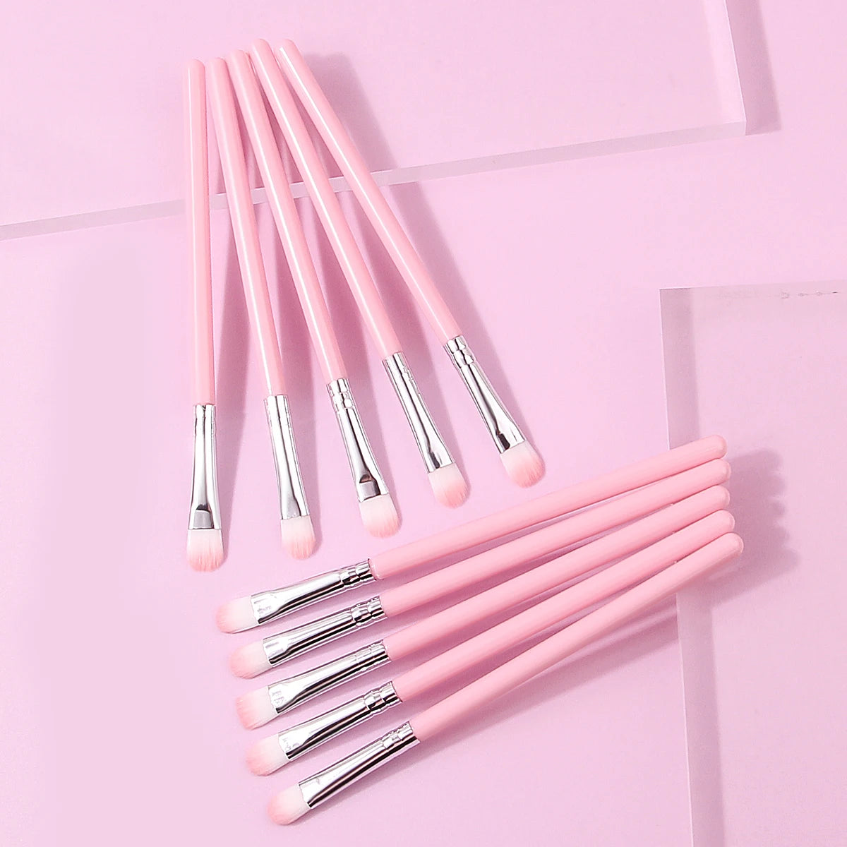 10 pink eye detail brush multifunctional makeup brush set eye shadow brush eyebrow brush professional eye makeup tool