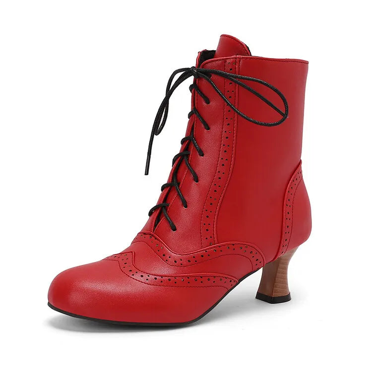 New Fashion Boots for Women High Quality Leather Women's Short Boots Daily Women High Heels Lightweight Womens Shoes Botas Mujer
