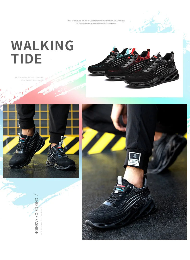 2025 New Work Shoes Man Work Sneakers Steel Toe Shoes Anti-smash Anti-puncture Safety Boots Breathable Women Protective Shoe