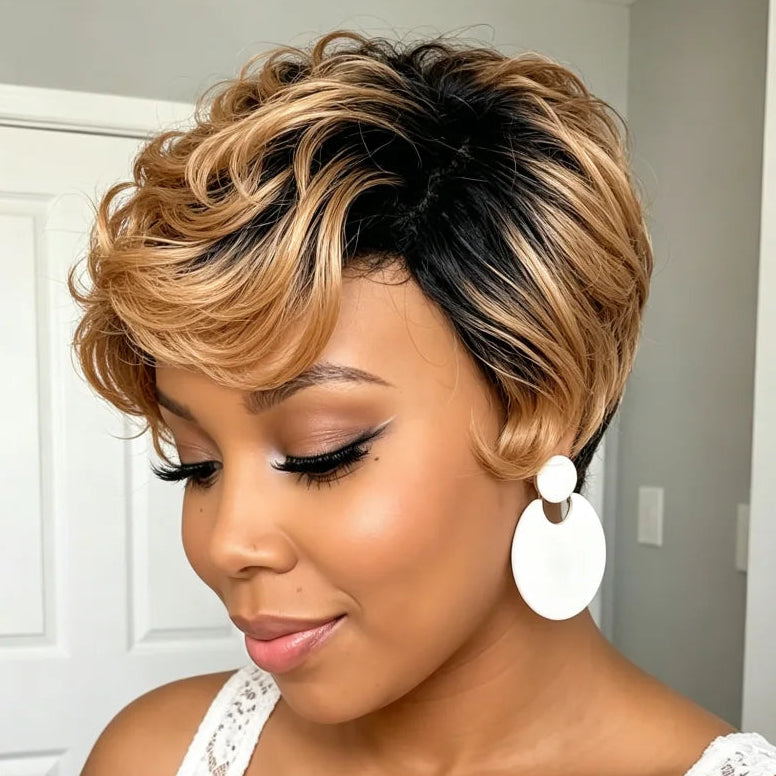 Honey Blonde Pixie Wig