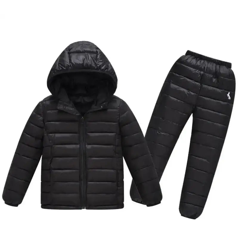 Winter Children Clothing Sets Baby Boy Warm Hooded Down Jackets Pants Clothing Sets Girls Boys Snowsuit Coats Ski Suit 2-12Y