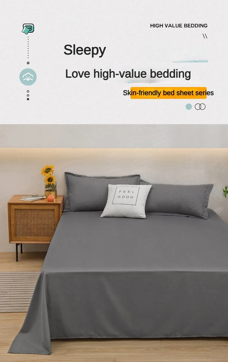 1 stk. laken til dobbeltseng, ensfarget, overlaken, enkelt-/queen-size-/kingsize-laken, myke sengetøylaken til hjemmet