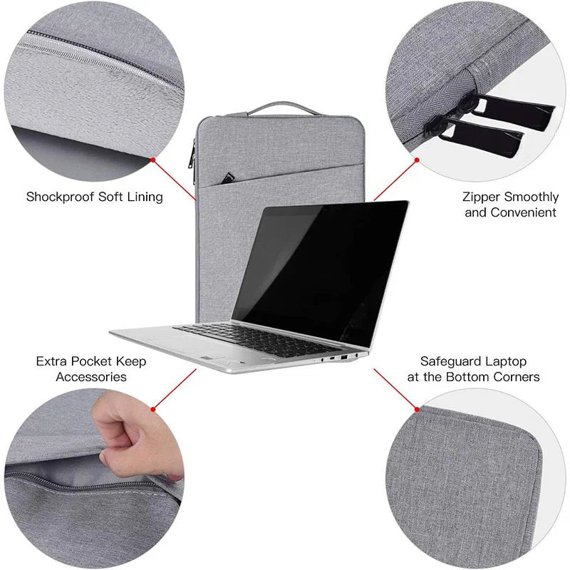 Laptop Sleeve 15.6"Case Cover for Lenovo IdeaPad/ThinkPad HP 15.6"Pavilion Envy x360 ASUS Chromebook Dell Inspiron Acer HandBag