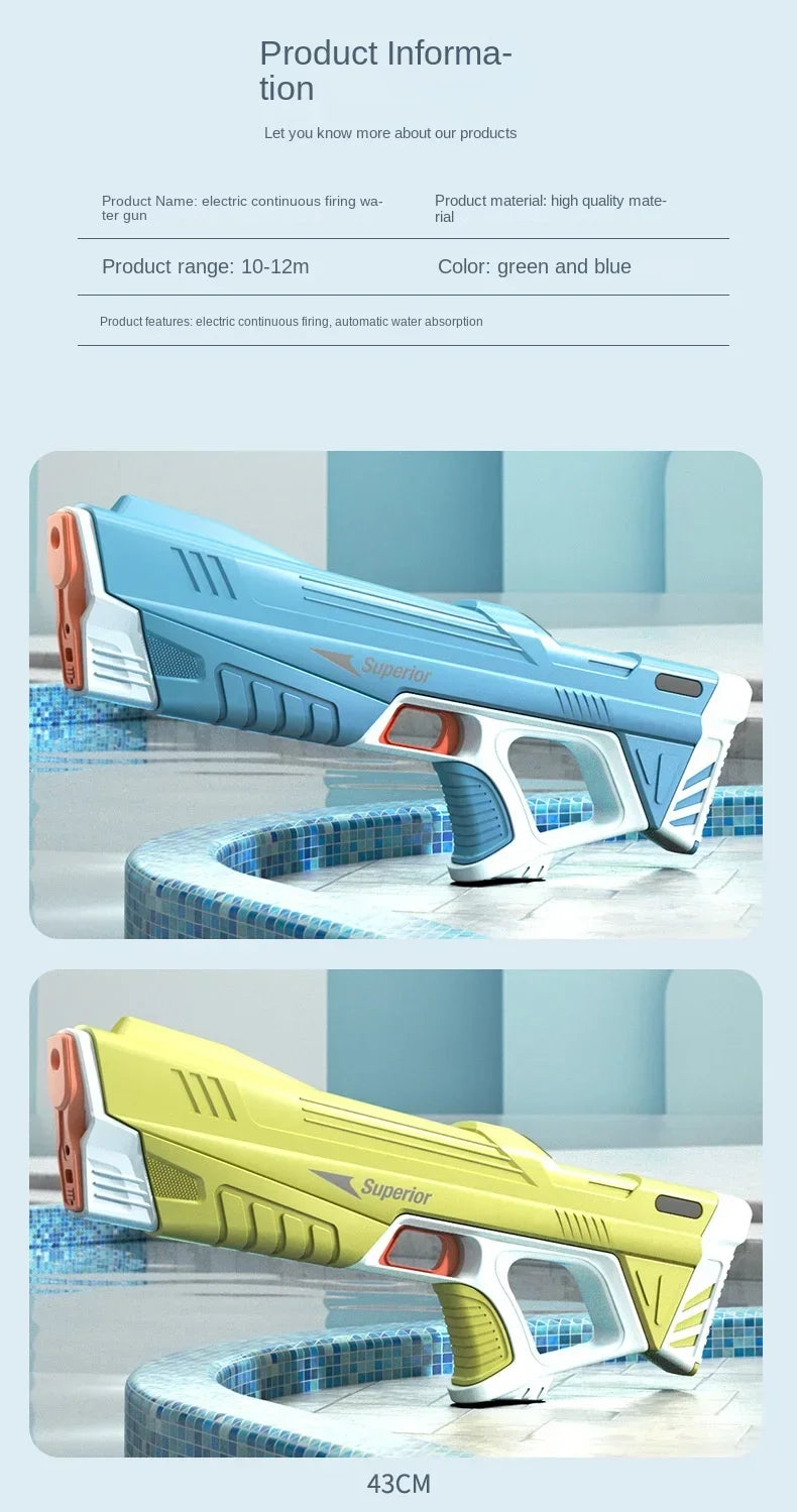 Electric Water Gun Toys Bursts Children's High-pressure Strong Charging Energy Water Automatic Water Spray Children's Toy Guns