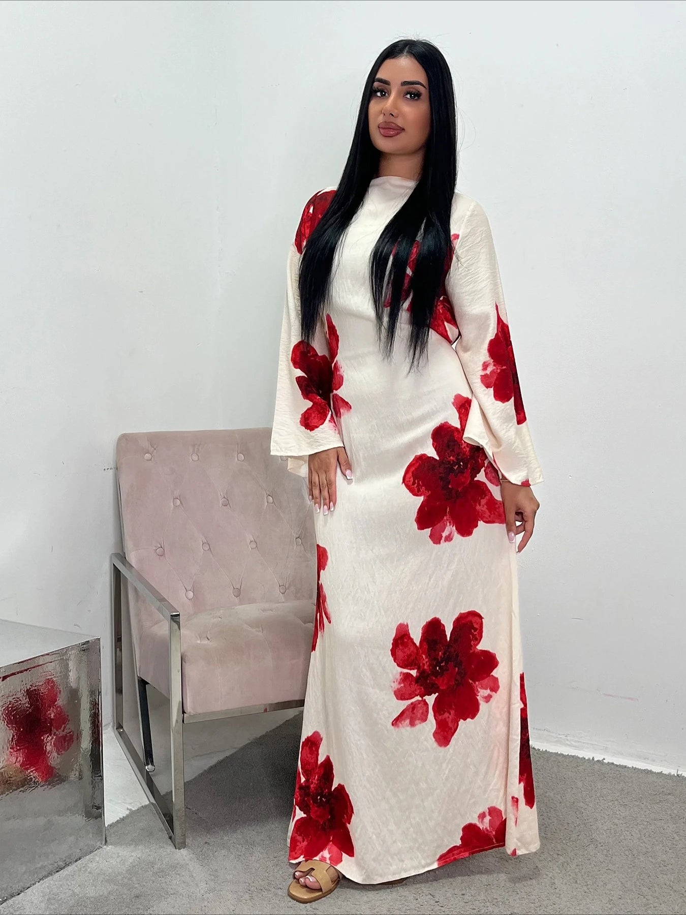 Eid Abaya Vestido de Fiesta Estampado para Mujer Jalabiya Musulmana Dubái Vestidos Largos Fiesta Caftán Kaftán Túnica Larga Árabe Vestidos de Ramadán 2025
