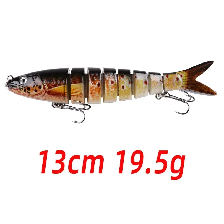 1pcs/Winter fishing gear Bionic Multi-section Swim hard bait  Artificial Wobbler Trolling pike carp crank lure