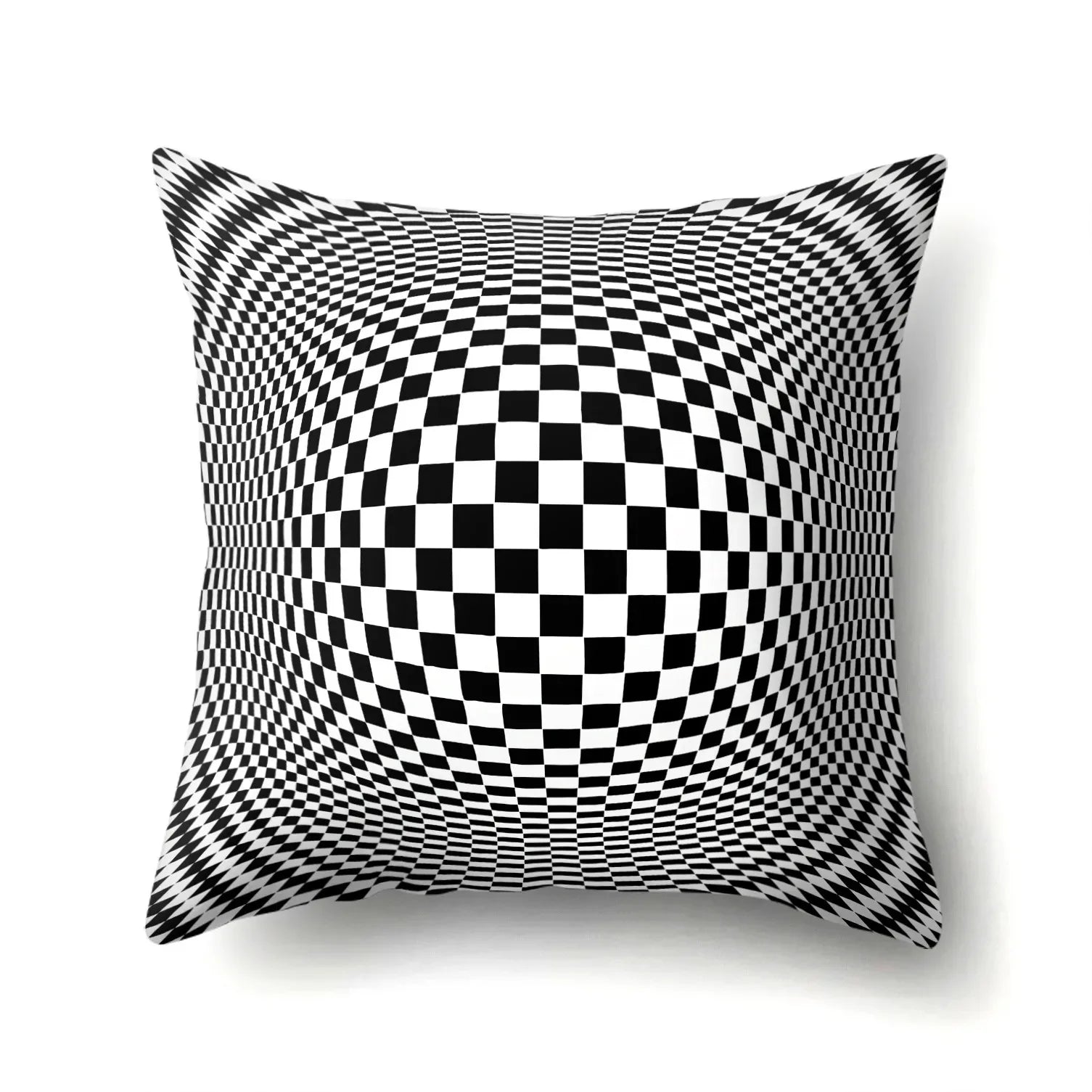 Funda de Almohada Abstracta Retorcida en Blanco y Negro Funda de Almohada Geométrica de Moda para Sofá de Sala de Estar o Dormitorio