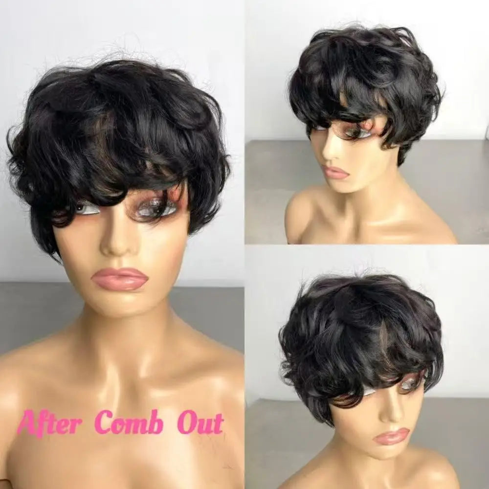 6" Curly Pixie Wig