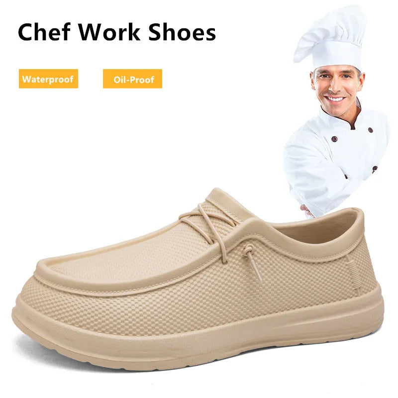 Men's Kitchen Working Shoes Non-slip Waterproof Chef Shoes  Fashion Men Casual Work Shoes Outdoor Water Shoes Plus Size 40-47