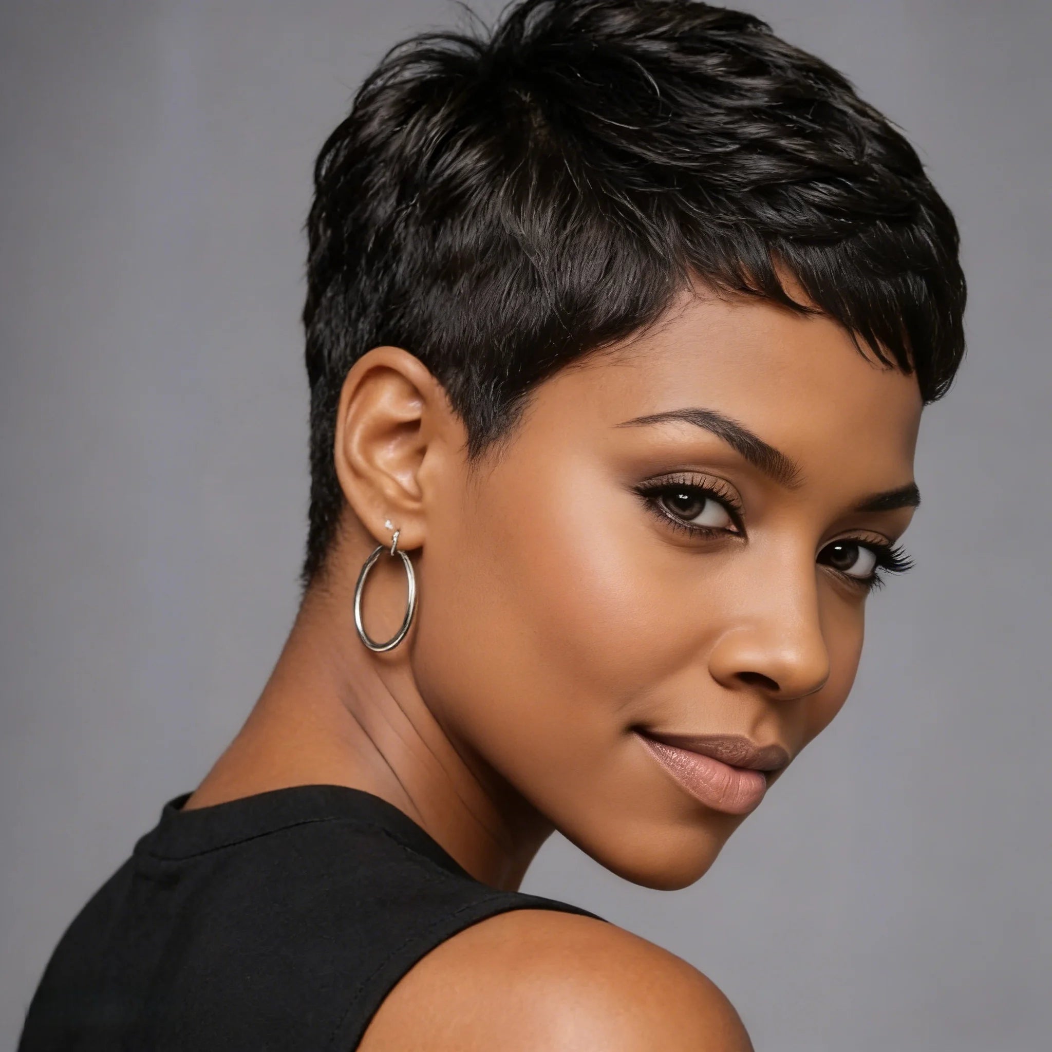 Short Pixie Cut Brazilian Human Hair Wigs for Women Full Machine Made Wig