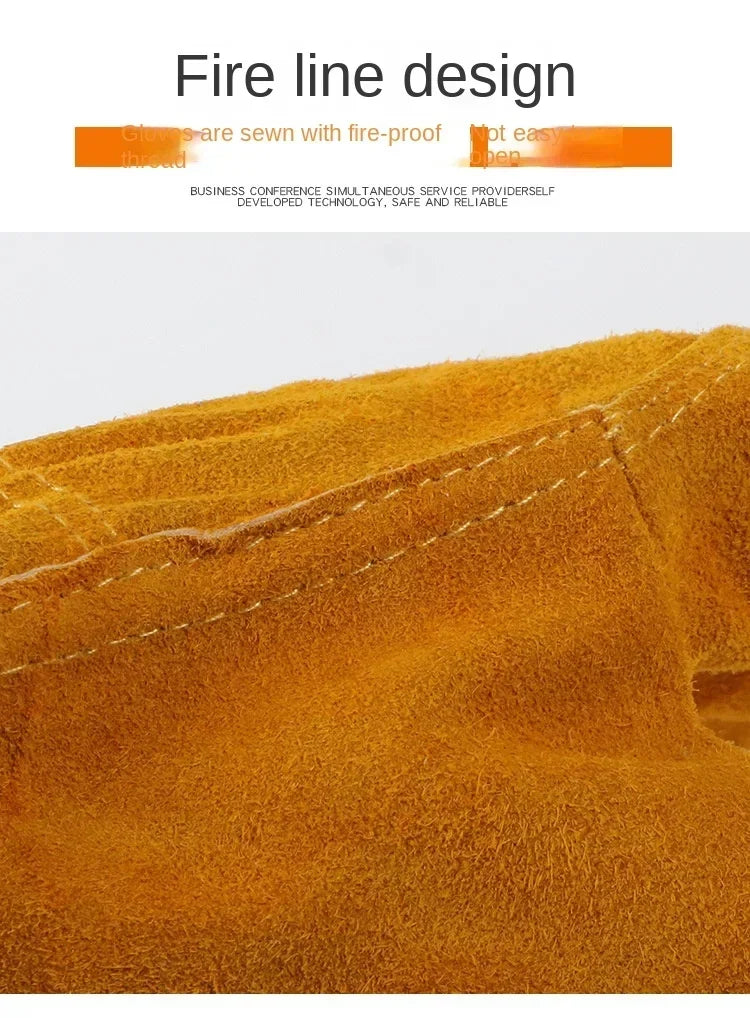 Men Work Gloves Soft Cowhide Driver Hunting Driving Farm Garden Welding Security Protection Safety Protection