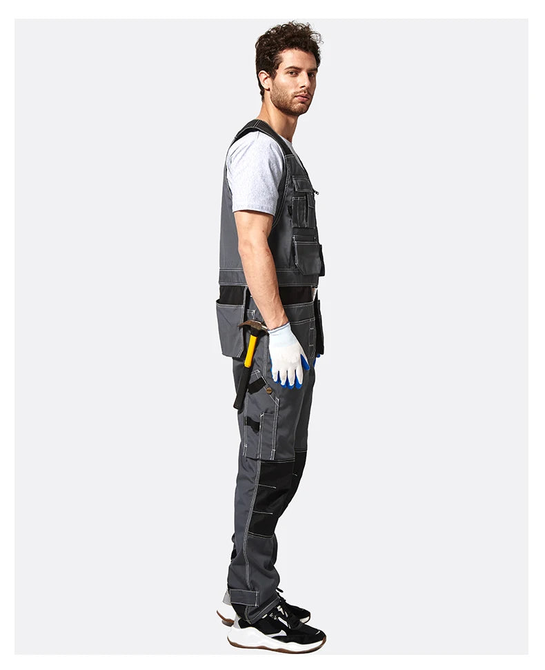 Work Clothing Men's Vest Tooling Clothes Multi-pockets Working Vest Workwear Vest Waistcoat For Maintenance Zipper Pockets