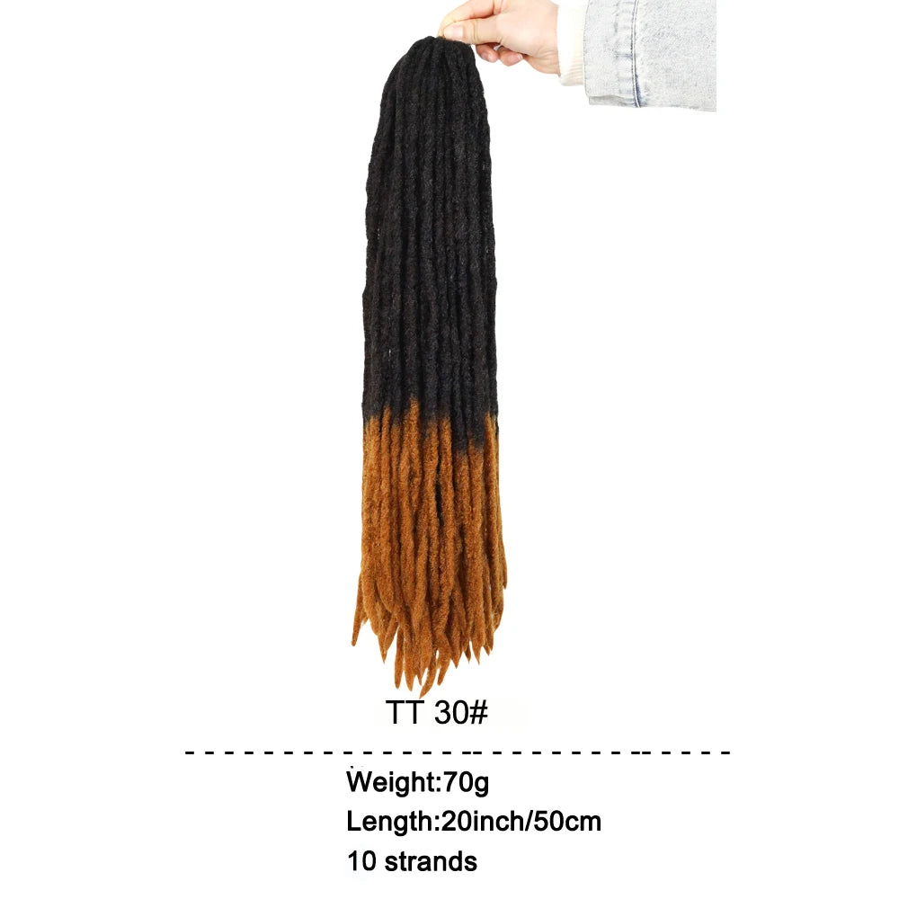 20inch Soft Straight Crochet Hair Braids Synthetic Dreadlocks Extensions Kanekalon Fiber Faux pro Braiding for Black Women