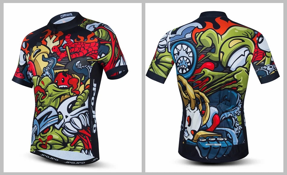 Maillot de Ciclismo para Hombre, Bicicleta de Montaña, Carretera, MTB, Camiseta de Verano, Ropa de Ciclismo de Carreras, Uniforme, Chaquetas, Blanco y Rojo