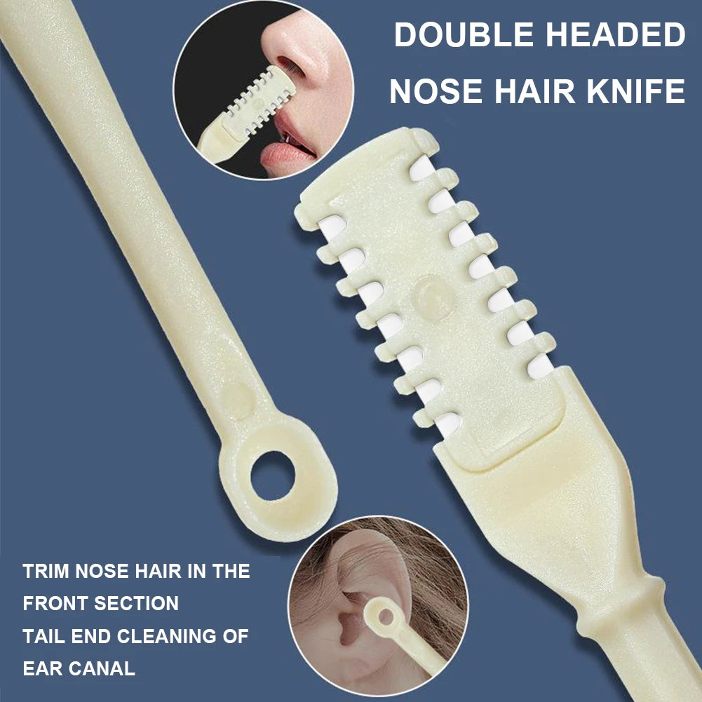 4Pcs Nasal Hair Cutter Nose Hair Trimmer 2-in-1 Manual Nostril Hair Removal Tool Double Sided Blade Hair Removal Accessory