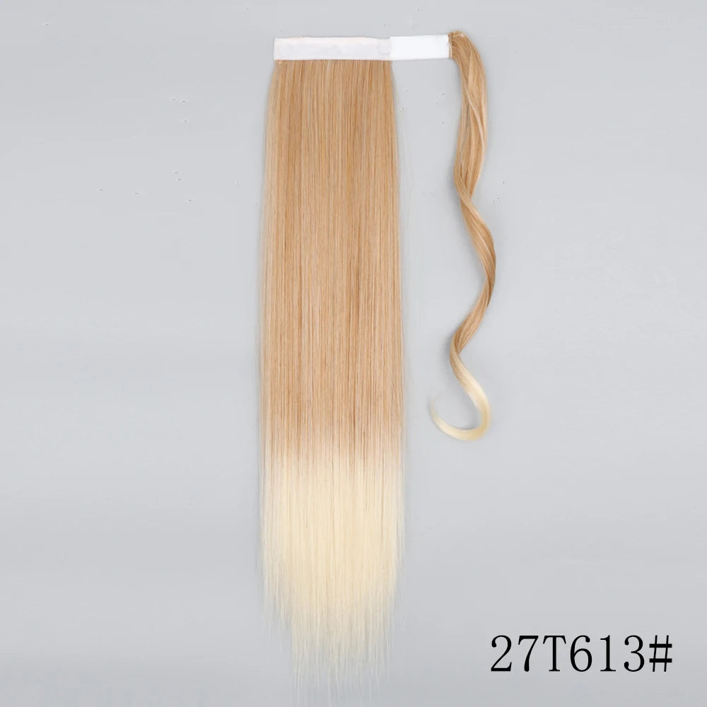 LISI GIRL Synthétique 22/34 Pouces Queue de Cheval enroulée Extensions de Cheveux Bouclés Afro Longs Postiches Queue de Cheval Faux Cheveux Résistant à la Chaleur