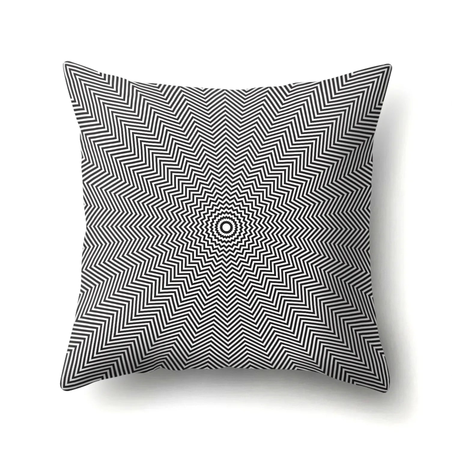 Funda de Almohada Abstracta Retorcida en Blanco y Negro Funda de Almohada Geométrica de Moda para Sofá de Sala de Estar o Dormitorio