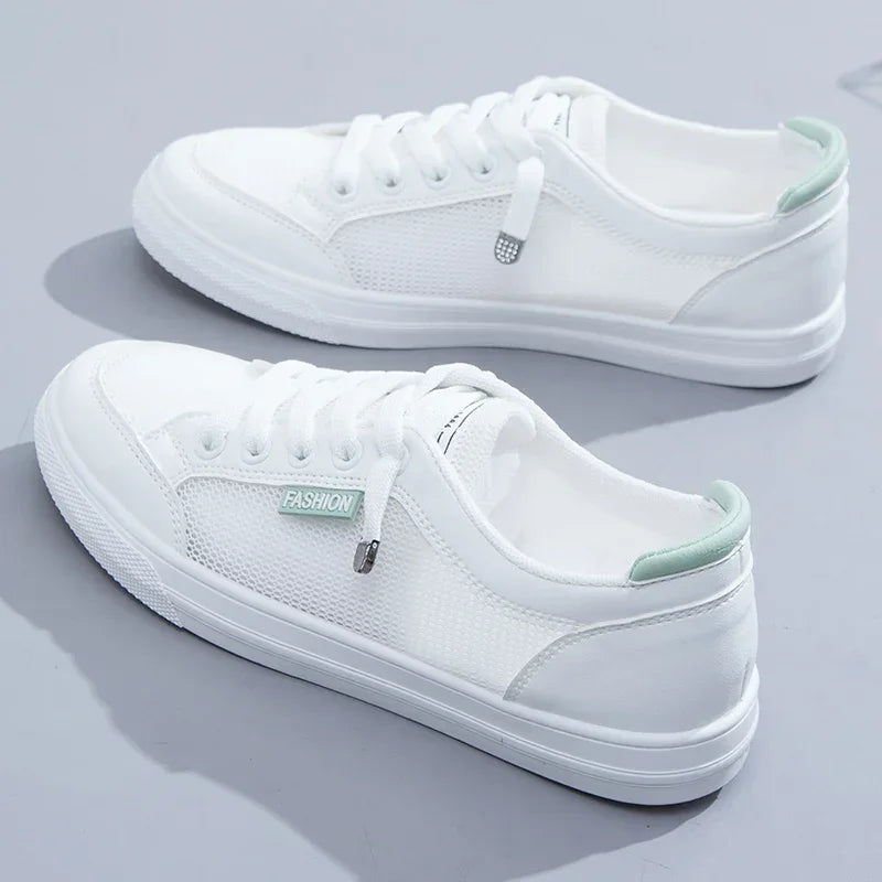 Running Skateboard Women Sneakers Flat White Casual Sports Shoes Tennis Moccasins Loafers Campus Mesh Breathable Stylish