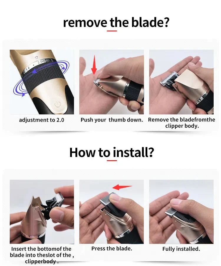 Hair Clipper for Men & Kids - Barber-Grade Beard Trimmer with Ceramic Blades Low Noise Precision Hair Cutting Machine