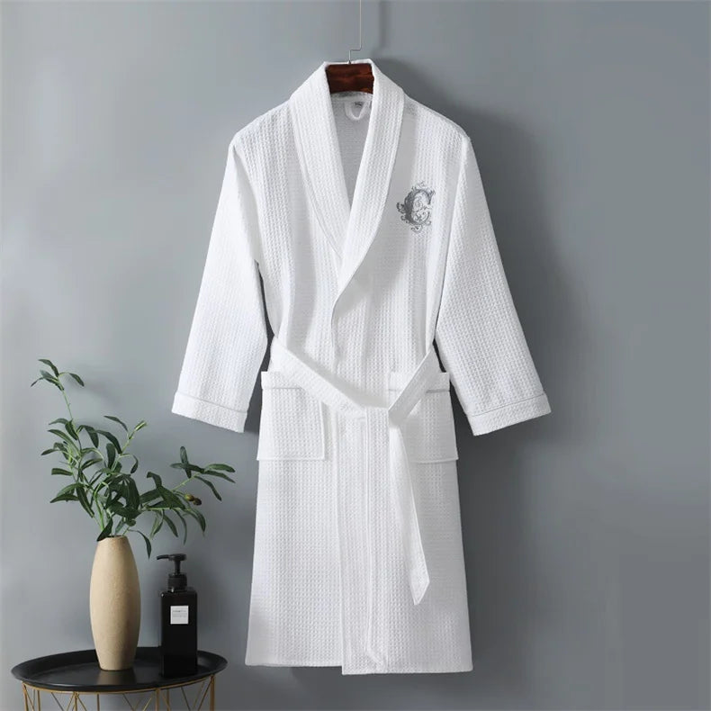 Top Quality Autumn Winter Bathrobes Couple Towel Terry Cotton Robe Men's Elegant Five-star Hotel Home Wear Bath RobeAbsorb Water