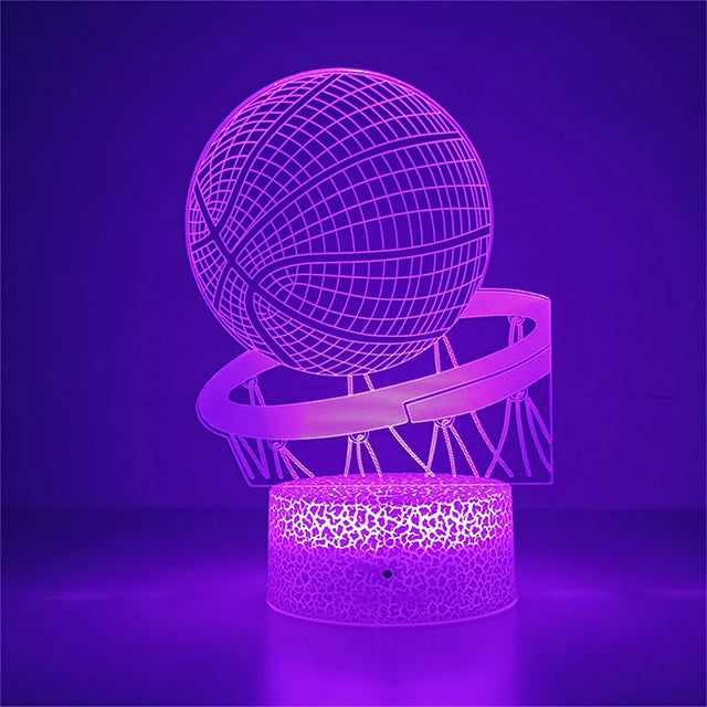 Lámpara de Ilusión 3D de Baloncesto – Genial, Moderna y Perfecta para Cualquier Habitación