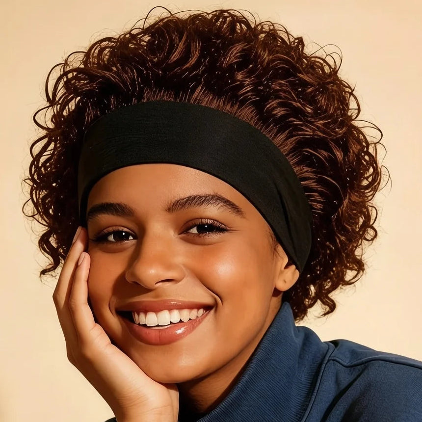 Curly Headband Human Hair Wig