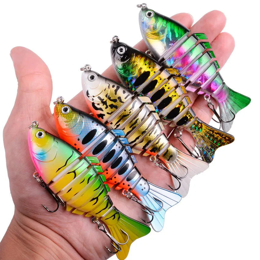 1pcs/Winter fishing gear Bionic Multi-section Swim hard bait  Artificial Wobbler Trolling pike carp crank lure